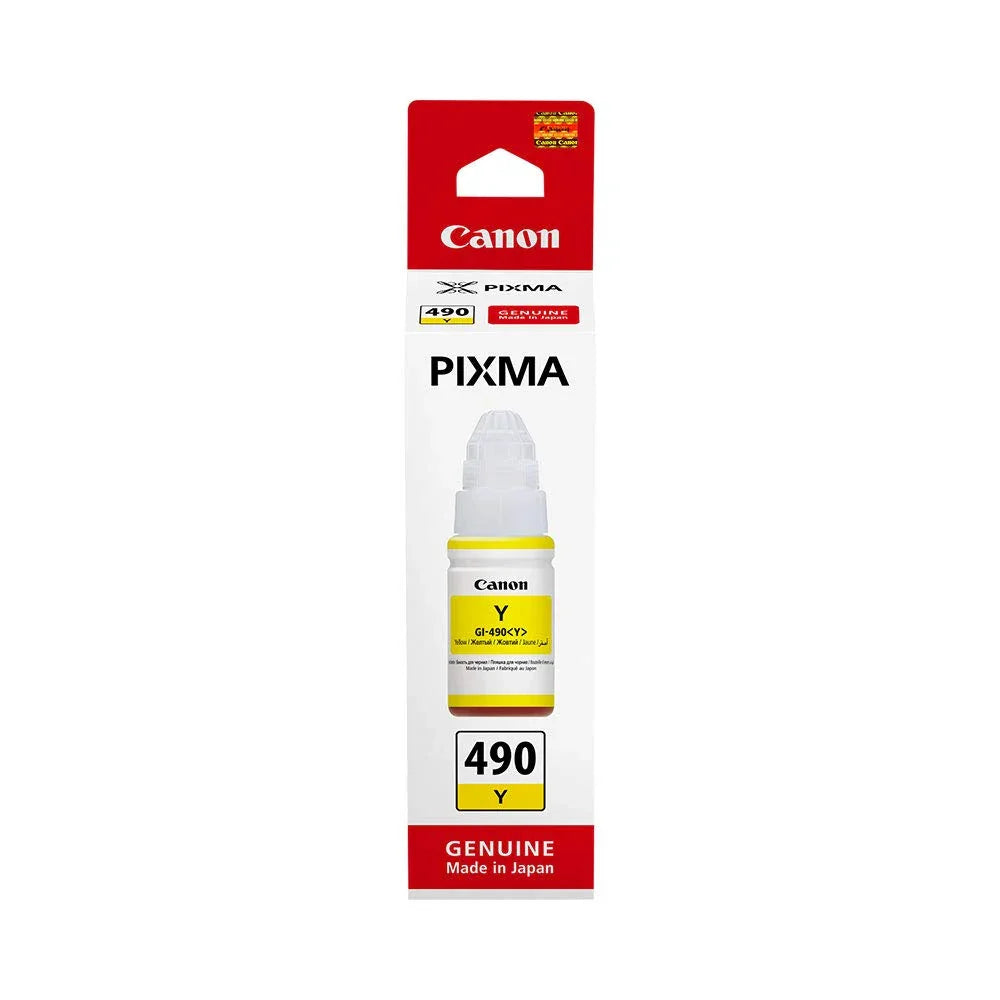 Canon GI-490 Original 1400 Ink Cartridge 0666C001AA - Yellow - eBuy UAE